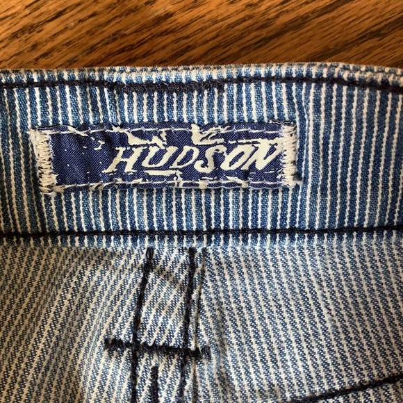 Hudson Pin Stripe Cuffed High-waisted Denim Shorts - Picture 5 of 6